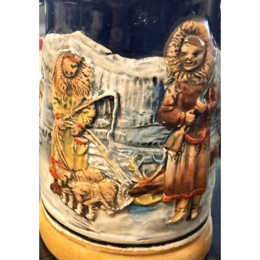 Vintage 1960 Alaska 49th State Beer Stein West Germany Lidded 7 inch